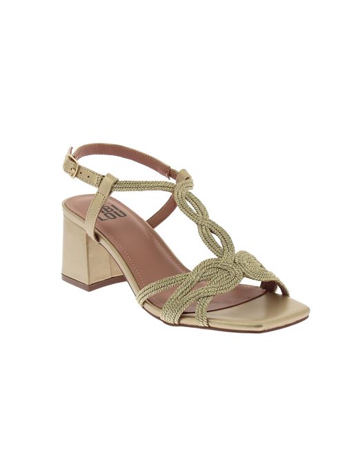 sandalo con tacco da donna in raffia oro BIBI LOU | 855Y